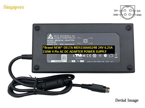 *Brand NEW* DELTA MDS150AAS24B 24V 6.25A 150W 4 Pin AC DC ADAPTER POWER SUPPLY